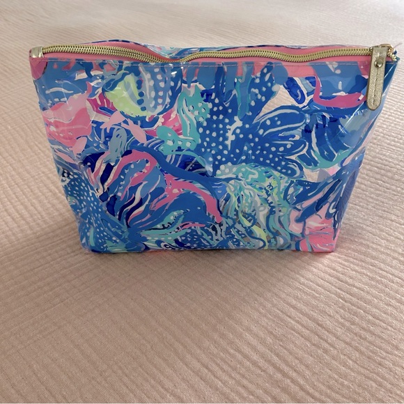 🌴Lilly Pulitzer🌴 Clear Travel Makeup Bag in Celestial Blue Seek and Sea 🌊 - Picture 6 of 10